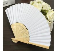 SET 100 VENTAGLI VENTAGLIO MATRIMONIO BAMBU CARTA BIANCHI SPOSA WEDDING