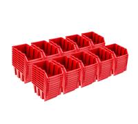 Set 100 x scatole impilabili NP12 rosse scatole di stoccaggio scatole di smis...