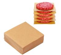 Set 1000 Fogli di Carta Antiaderente per Pressa Bistecca Macinata - ∅ 11 cm, Perfetta per Preparare Bistecche e Hamburger Macinati, Cottura Pulita e Non Si Attacca (Quadrato Marrone)