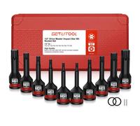 Set 10PZ 1/2 Inch Bussola a Brugola a Stella T25 T80 in Acciaio S2 Corredo di