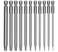 Set 11 Inserti Torx T6-T40 Da 100 mm, Punte Magnetiche Con Attacchi Da 1/4"