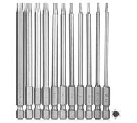 Set 11 Pezzi Cacciaviti Torx Lunghi 100mm, Punta Magnetici Bit 1/4" Inserti, T6-T40 Cacciavite