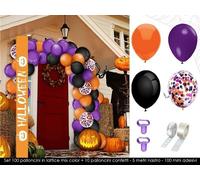 Set 110 palloncini Arancio Viola e Nero