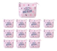 Set 12 Beauty Case per Bambini 28x7,5x21 cm per Trucchi da Viaggio Shiny Rosa