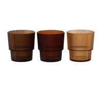 Set 12 Bicchiere acqua 300 ml marrone, in plastica PS, Shades of Chocolate, Unico