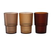 Set 12 Bicchiere bibita 420 ml marrone, in plastica PS, Shades of Chocolate, Unico