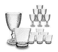 Set 12 bicchieri calici 6+6 vetro trasparente vino casa ristorante hotel 300 ml