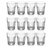 Set 12 Bicchierini Shottini in Vetro Trasparente 40 ml ROCKS a Sfaccettature cicchetti per Tequila grappa Vodka Amari liquori per Casa Bar e Ristorazione Professionale Horeca impilabili salvaspazio
