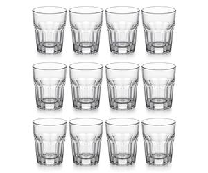 Set 12 Bicchierini Shottini in Vetro Trasparente 40 ml ROCKS a Sfaccettature cicchetti per Tequila grappa Vodka Amari liquori per Casa Bar e Ristorazione Professionale Horeca impilabili salvaspazio