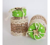 SET 12 BOMBONIERA BOMBONIERE BARATTOLO VERDE POIS 4X6.5CM FARFALLA PORTACONFETTI