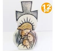 SET 12 BOMBONIERE CROCE NATIVITA' GIUSEPPE MADONNA BIANCO CERAMICA SOPRAMMOBILE
