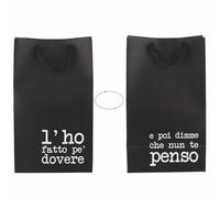 Set 12 Busta regalo grande double face in carta manici in tessuto 23x15x39 cm, S.P.Q.eRe