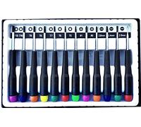 Set 12 cacciaviti acciaio temperato ergonomici elettronica taglio croce stella