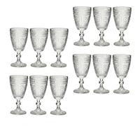 Set 12 Calice con piede Bicchieri in Vetro Trasparente da 30 esign Vintage Eleganti stile Pregiato Ideale per Acqua Vino e Tavole Raffinate Settore Casa e HORECA