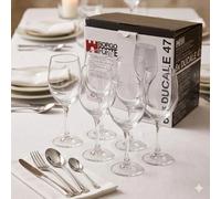 Set 12 Calici VETRO DUCALE CL 47 VINO VETRO DOPPIO SPESSORE by BORGONOVO ITA