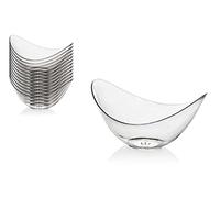 Set 12 ciotoline vassoietti in plastica trasparente ovali finger food riutilizzabili 8,9 * 7 * 4,7 cm aperitivo antipasto cucina ICS-672057