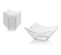 Set 12 ciotoline vassoietti in plastica trasparente quadrate finger food riutilizzabili 7,6 * 7,6 * 3,6 cm aperitivo antipasto cucina ICS-671968