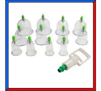Set 12 Coppette per Massaggio Sottovuoto con Ventose Coppettazione Anticellulite