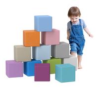 Set 12 Cubi Morbidi per Bambini 20x20x20cm in PU ed EPE Multicolore Scuro