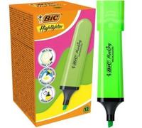 Set 12 Evidenziatori BIC Highlighter Flat Neon Verde