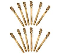 Set 12 Fermagli a Becco D'anatra Oro 9,5cm per Chioma | Acciaio Inossidabile, Leggero e Portatile, Mantiene Salda la Chioma, Uso Salone e Casa