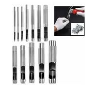 SET 12 FUSTELLE PUNZONI IN ACCIAIO PER CUOIO LAMIERE STOFFA PELLE LEGNO 3-19 MM