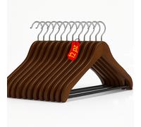 Set 12 Grucce Appendiabiti in Legno con Asta per Pantaloni Organizer Vestiti