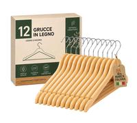 Set 12 Grucce in Legno con Barra Antiscivolo e Gancio 360
