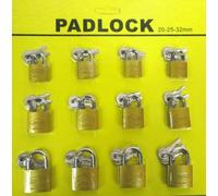 Set 12 Lucchetti Ad Arco Con 2 Chiavi Dimensioni 20 MM 25 MM 32 MM Sicurezza Moc