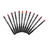 Set 12 Matite Labbra Opache Nere in Legno per Uso Quotidiano | Resistente alle Sbavature, per Ritocchi fuori Casa, Adatto a Labbra e Sopracciglia, 12 Pezzi