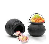 Set 12 Mini Calderoni Neri con 12 Scope Streghe per Forniture per Feste Hallowee