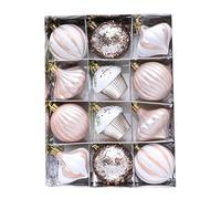 Set 12 Ornamenti In Plastica Con Palline Natale Per La Torta Albero Decorazioni Feste Da Tavolo Decorazioni L'albero Natale