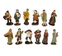 Set 12 Pastori per Presepe, Mestieri,Personaggi,Statuine in Resina Dipinta 12 soggetti da h. 12 cm,Pezzi Assortiti