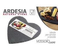 SET 12 PEZZI ARDESIA NATURAL STONE VASSOIO CUORE 3030CM CUCINA EVENTI