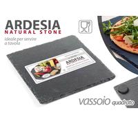 SET 12 PEZZI ARDESIA NATURAL STONE VASSOIO QUADRATO 2020CM