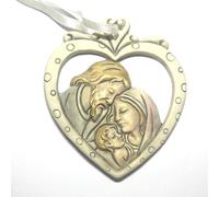 SET 12 PEZZI BOMBONIERA BOMBONIERE SACRA FAMIGLIA CUORE CERAMICA APPENDINO