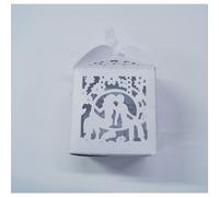 SET 12 PEZZI BOMBONIERA BOMBONIERE SCATOLA SPOSI BIANCO 5.5X5.5X8CM MATRIMONIO
