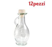 SET 12 PEZZI BOTTIGLIE BOTTIGLINE VETRO TRASPARENTE EGIZIA CON TAPPO 500CC