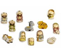 Paben Articoli Religiosi Set 12 Pezzi Calamitati Presepe Gruppo Natività Spiritoso 5,2 cm in Resina