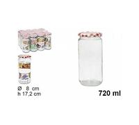 SET 12 PEZZI CONTENITORE BARATTOLO IN VETRO CON COPERCHIO BARATTOLINI 720ML