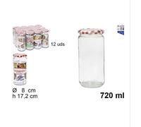 Set 12 Pezzi Contenitore Barattolo In Vetro Con Coperchio Multiuso 720 Ml Cucina