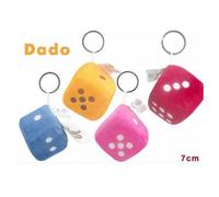 SET 12 PEZZI DADO PELUCHES COLORATO 7 CENTIMETRI PORTACHIAVI PORTA CHIAVE