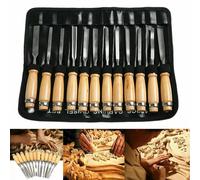 Set 12 Pezzi Kit Da Intaglio Sgorbie Scalpelli Utensili Legno Punte Falegname