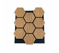 Set 12 Pezzi Pannelli Decorativi In MDF Esagonali 62x76 Fonoassorbenti Rovere