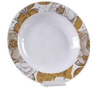SET 12 PEZZI PIATTI TAVOLA FONDO SERVIZIO MELAMINA FIORI ORO LUX MODERNO 23cm