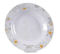 SET 12 PEZZI PIATTI TAVOLA FONDO SERVIZIO MELAMINA MARGHERITA DAISY MODERNO 23cm