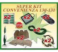 SET 12 PEZZI SACCHI SPAZZOLA FILTRO PROFUMI ASPIRAPOLVERE FOLLETTO VK 130 VK 131