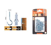 SET 12 PEZZI VITI VITE A GANCIO 2.7X40MM + TASSELLI CON ALETTE TASSELLO M6 90736