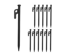 Relaxdays Picchetti per Tenda da Campeggio, Set da 12, Pioli Ancoraggio su Terreni Duri, Acciaio Zincato, L: 20 cm, Nero