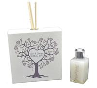 SET 12 Profumatori Diffusore ALBERO DELLA VITA CUORE PERSONALIZZABILE in scatola. Bomboniere, Battesimo, Comunione, Cresima, Laurea, Matrimonio, Anniversari. Originali moderni (argento, 12)